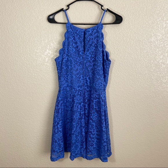 BCX Blue Scallop Halter Neck Mini Dress - Picture 2 of 7